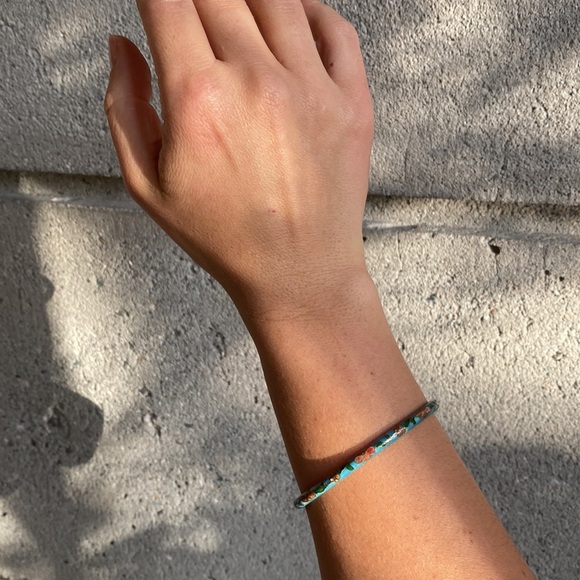 Inlay Floral Bracelet Cloisonné - Picture 7 of 7